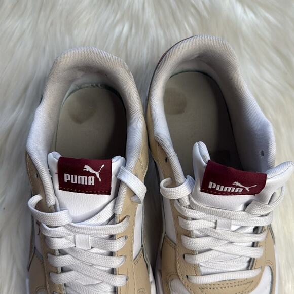 Puma White and Burgundy Carter Color Block Sneakers - Picture 8 of 8